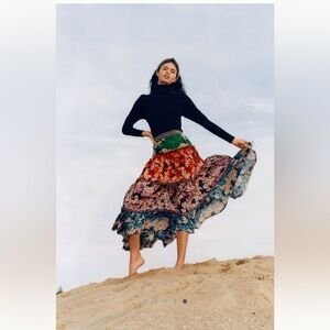 Anthropologie Bhanuni by Jyoti Anarosa Tiered Maxi Skirt Size 8 New with tags